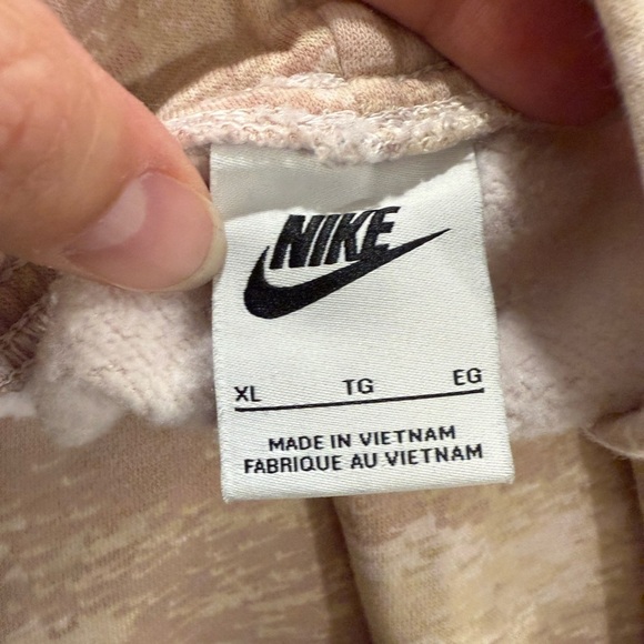 Nike Loose Fit Mid-rise Beige/Cream, Pink Camo Sweatpants Loungewear Athleisure - Picture 8 of 11